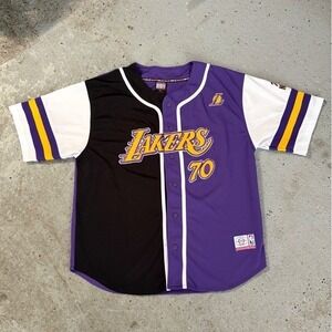Vintage UNK NBA Los Angeles Lakers Split Jersey Mens‎ XL Purple Black Baseball